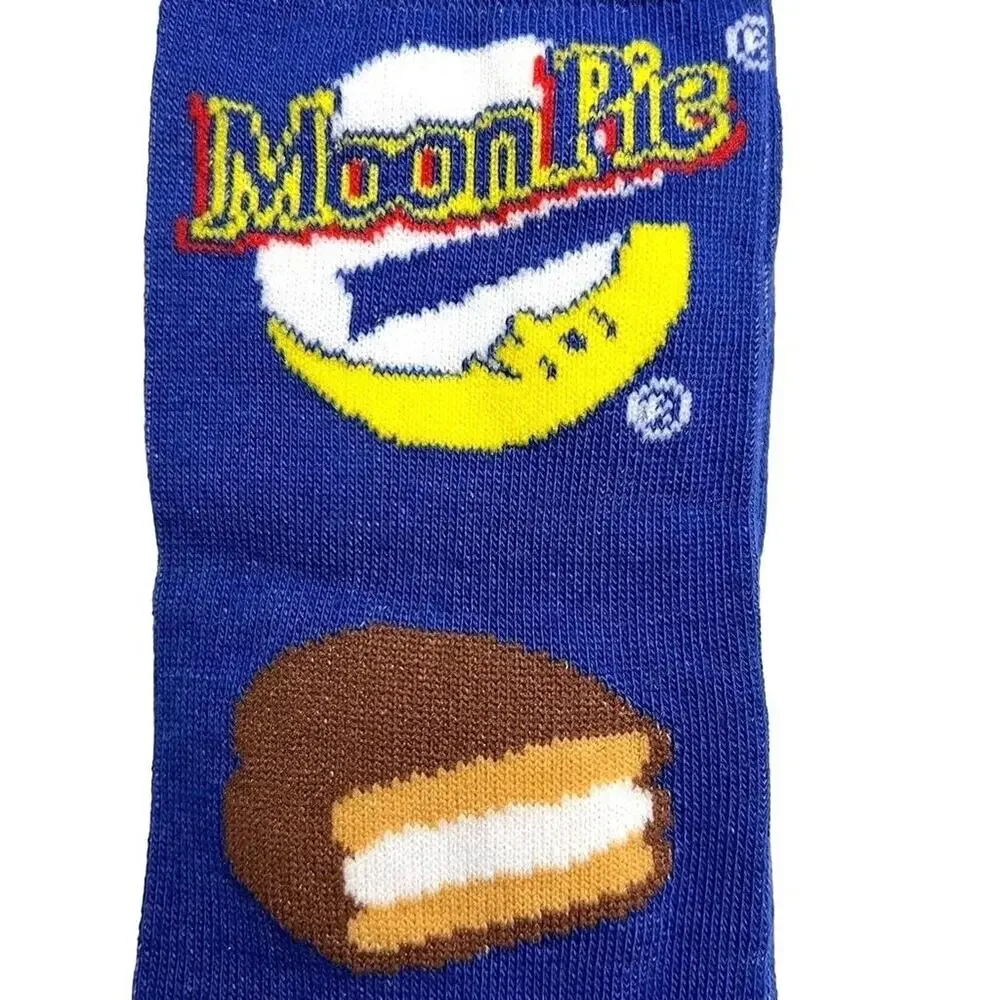 Odd Sox Unisex Moon Pie Retro Novelty Crew 80s 90s Socks Blue Brown